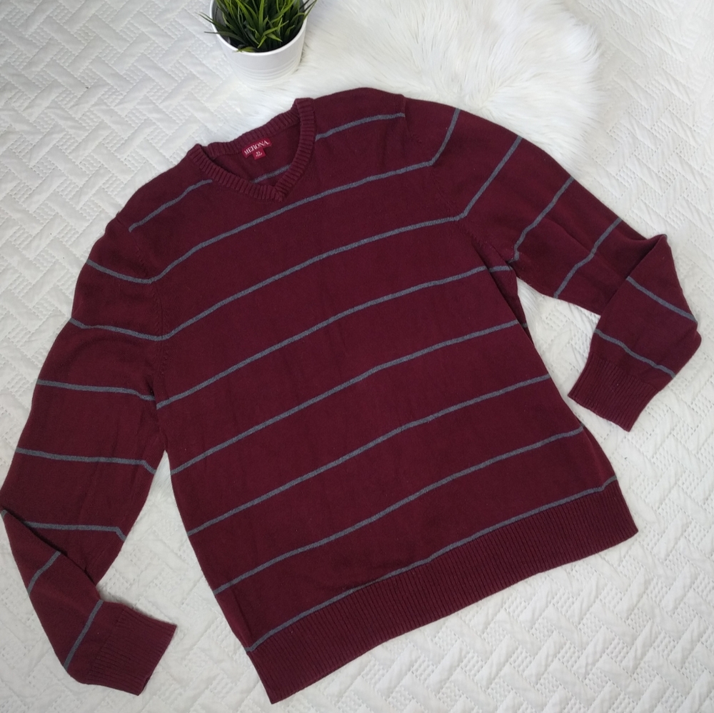 {Merona} Maroon Striped Sweater